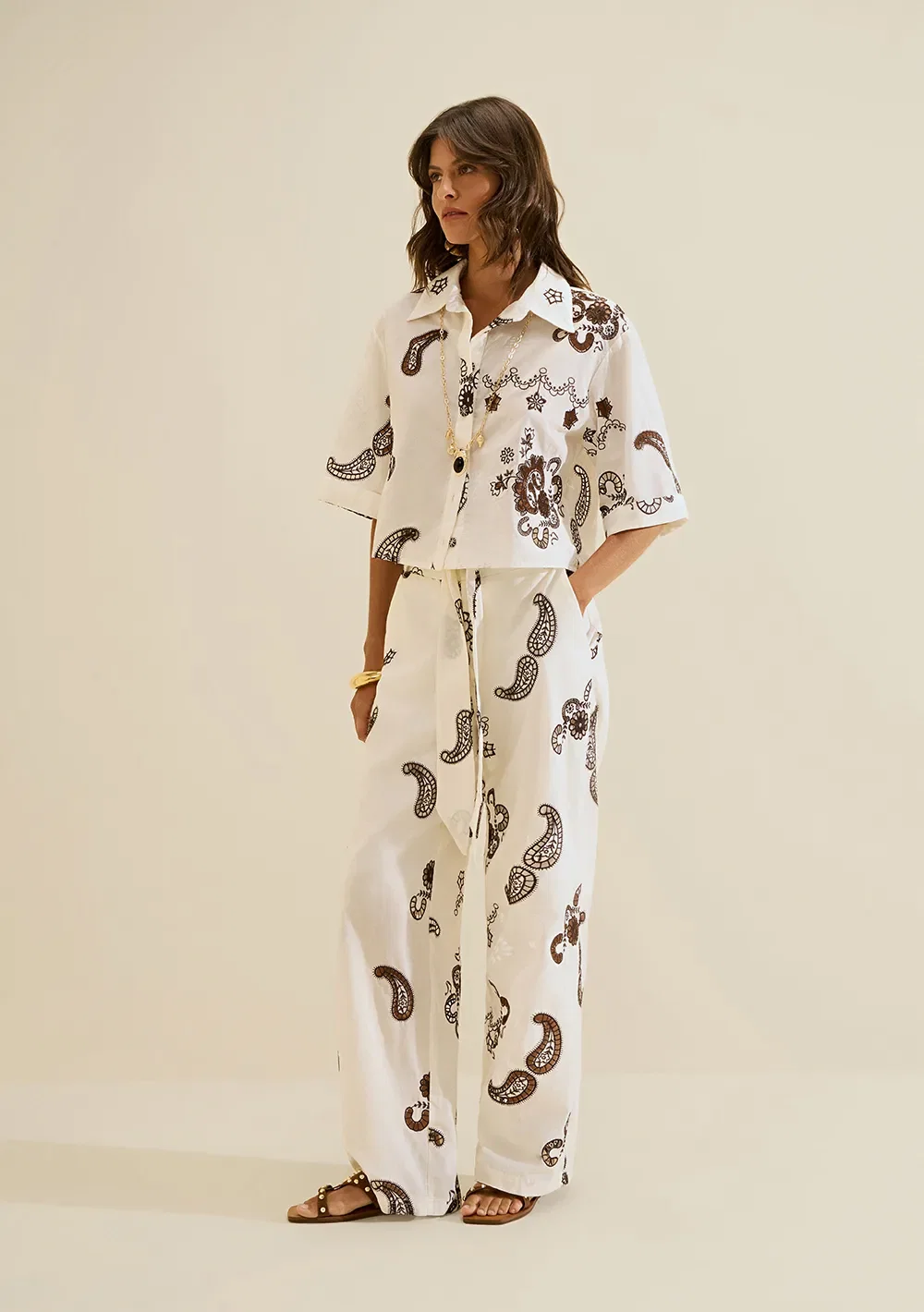 Camisa Clássica Arabesca Off White — imagem 1