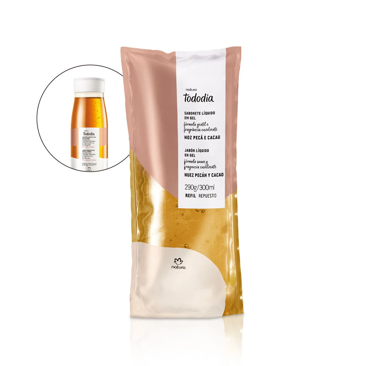 Refil Sabonete Líquido em Gel Tododia Noz Pecã e Cacau 300ml