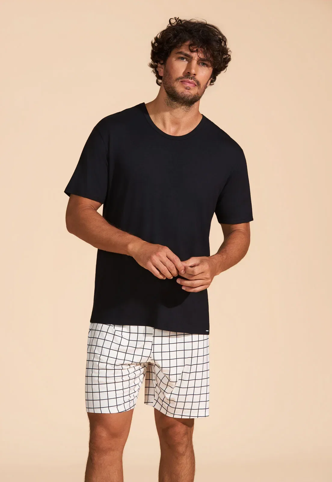 Pijama de Viscose Stretch e New Skin Baunilha