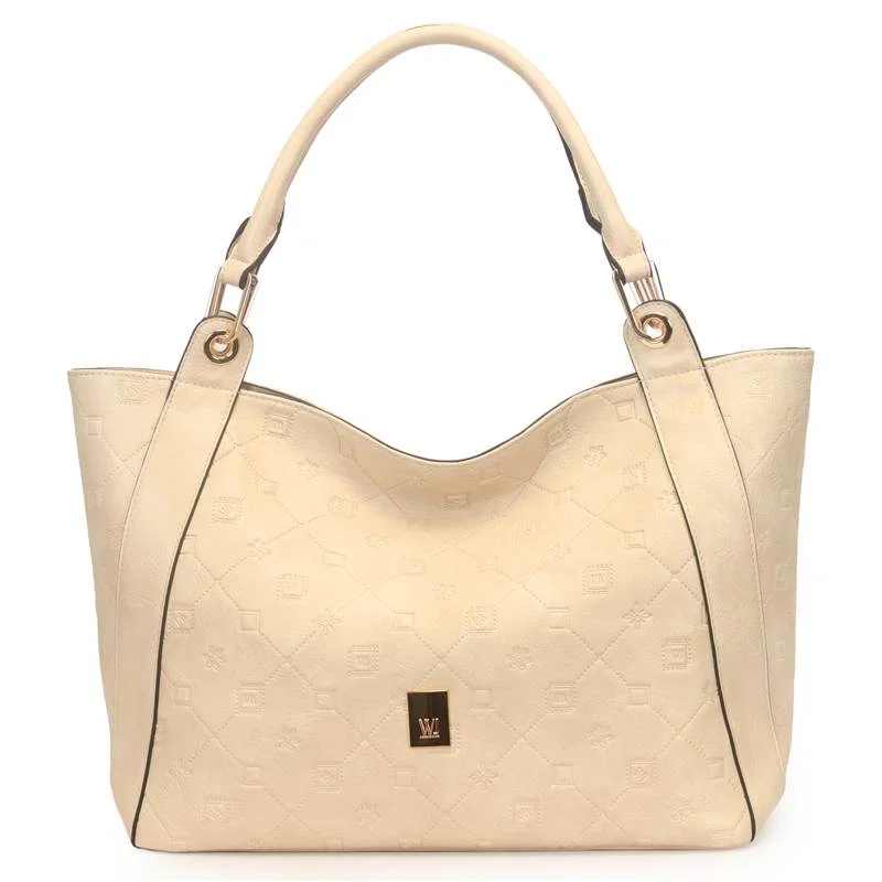 Bolsa Satchel Grande Monograma Wj Baixo Relevo