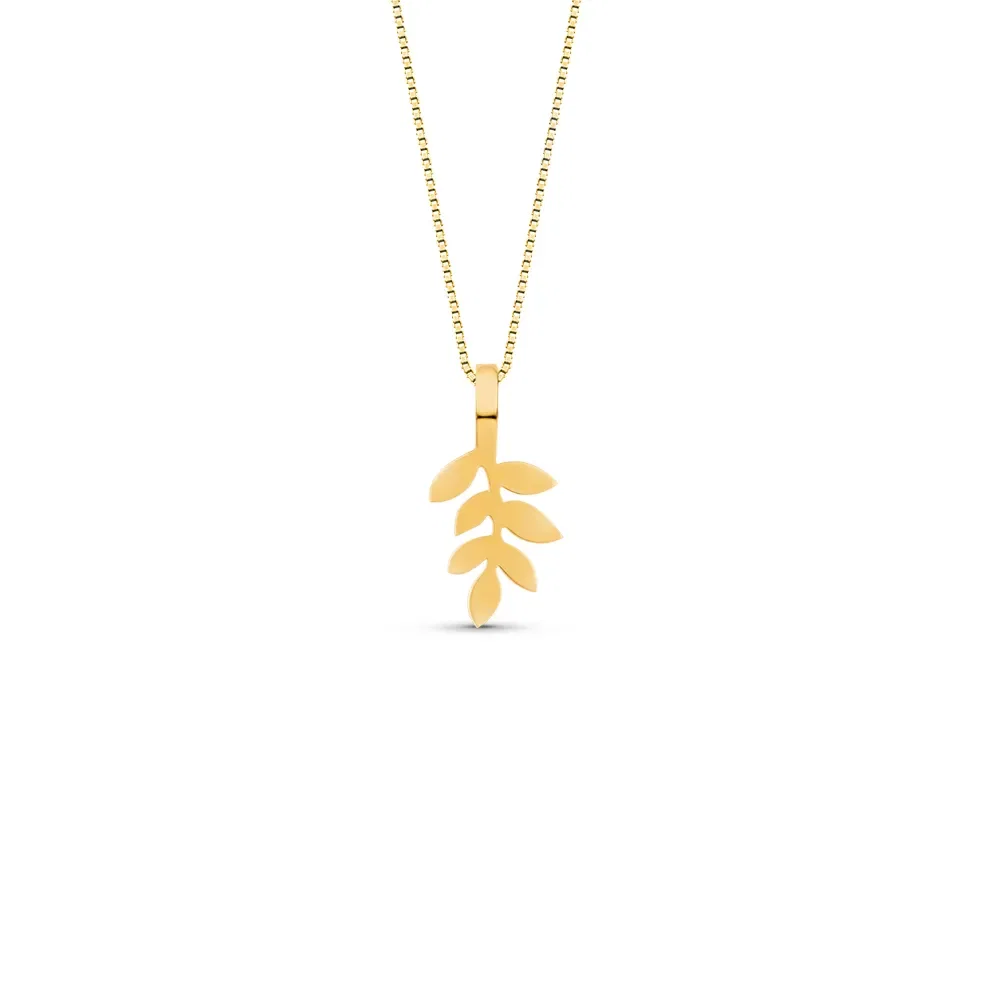 Pingente Gold Leaf em Ouro Amarelo 18k, 17.5mm — imagem 1