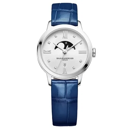 Relógio Baume & Mercier Feminino Couro Azul M0A10329 05 ATM