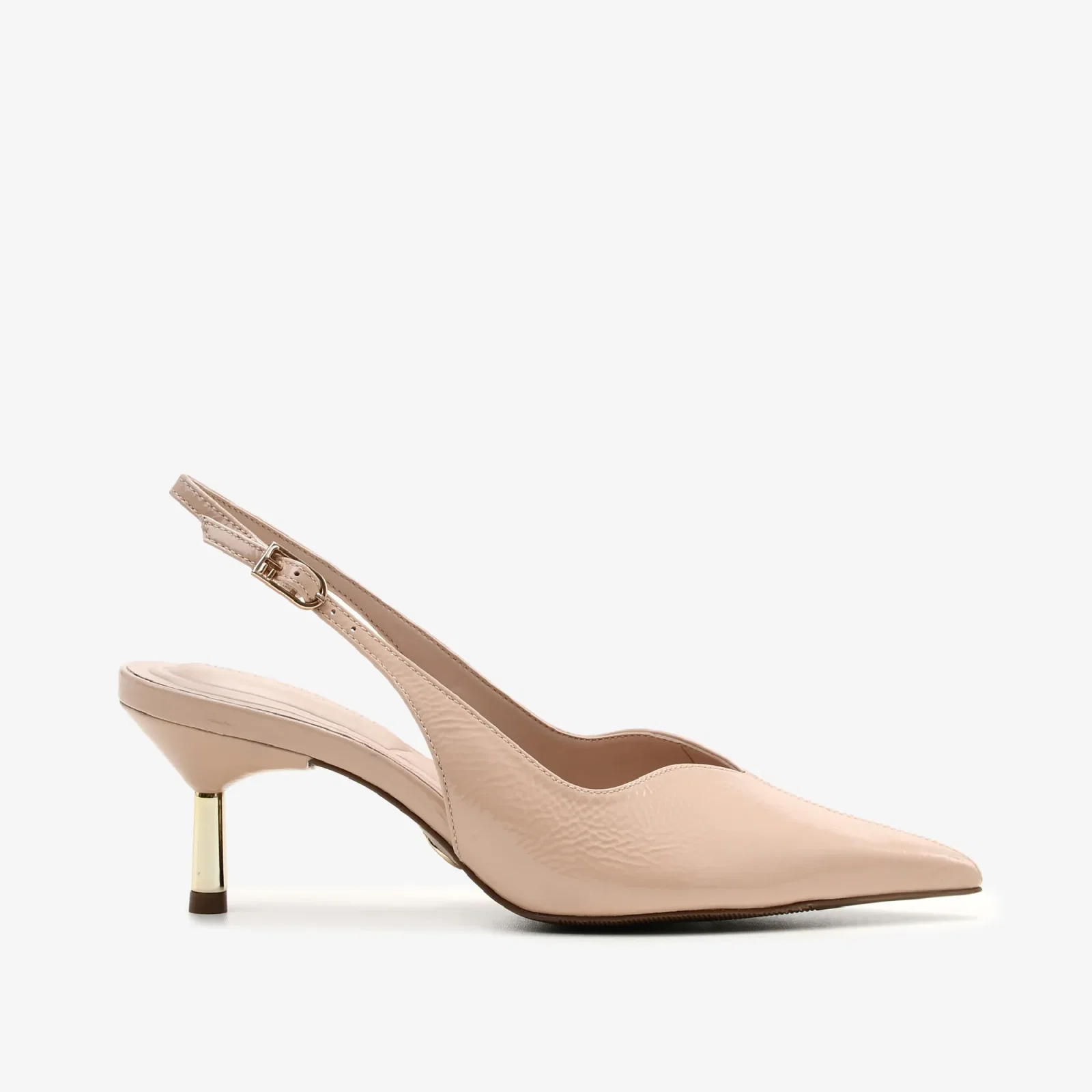 Slingback Nude Areia Couro
