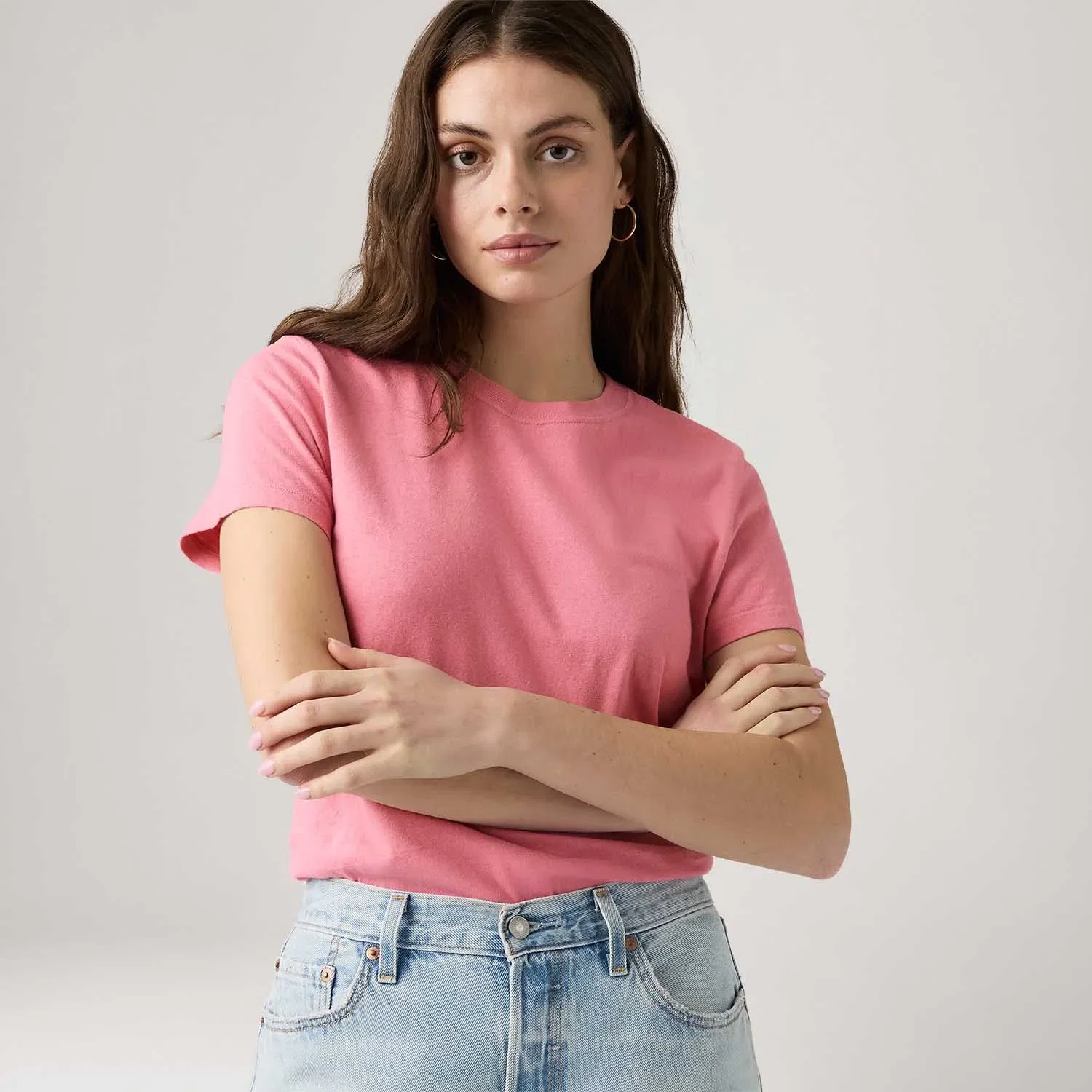 Camiseta Levi's® Favorite Slub Rosa Manga Curta — imagem 1