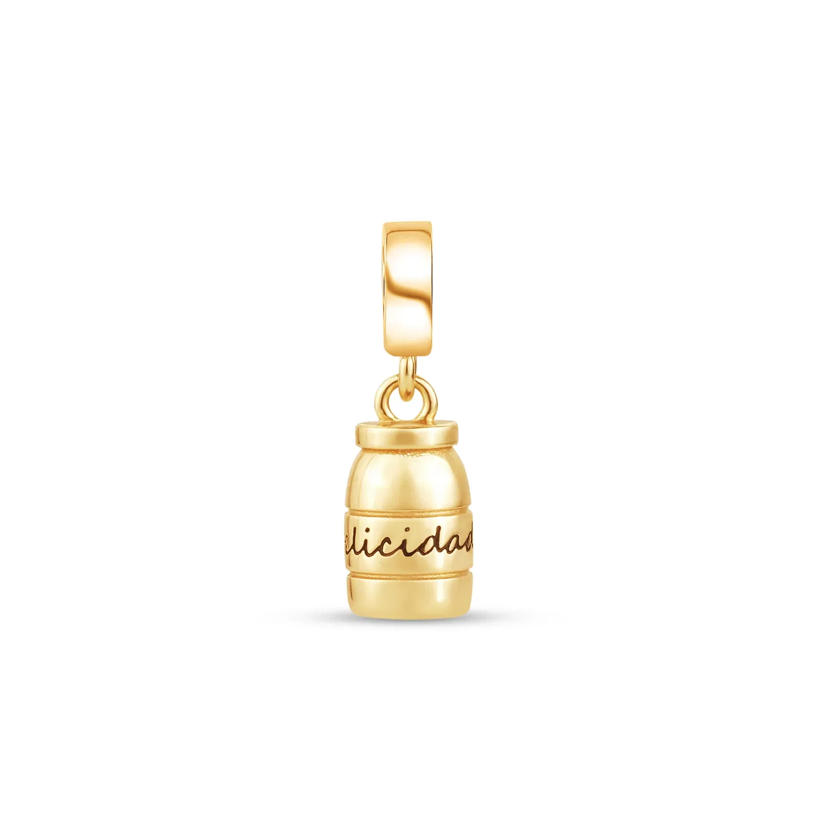 Pingente Life Pote da Felicidade em Prata 925 com Banho de Ouro Amarelo 18k e Pedras Incolores — imagem 1