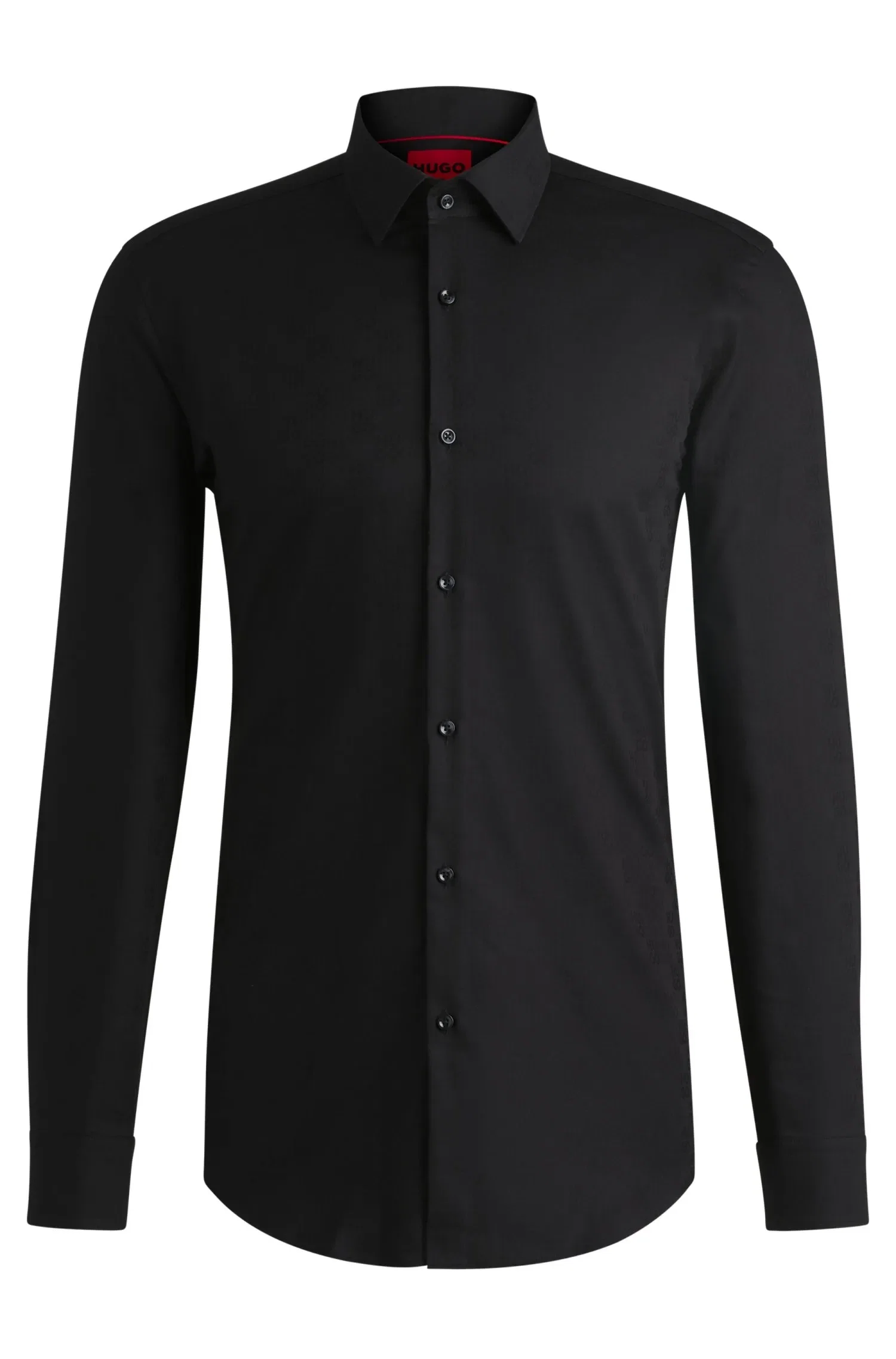 Camisa Slim Fit Em Algodão Com Logo Jacquard Sobreposto — imagem 1