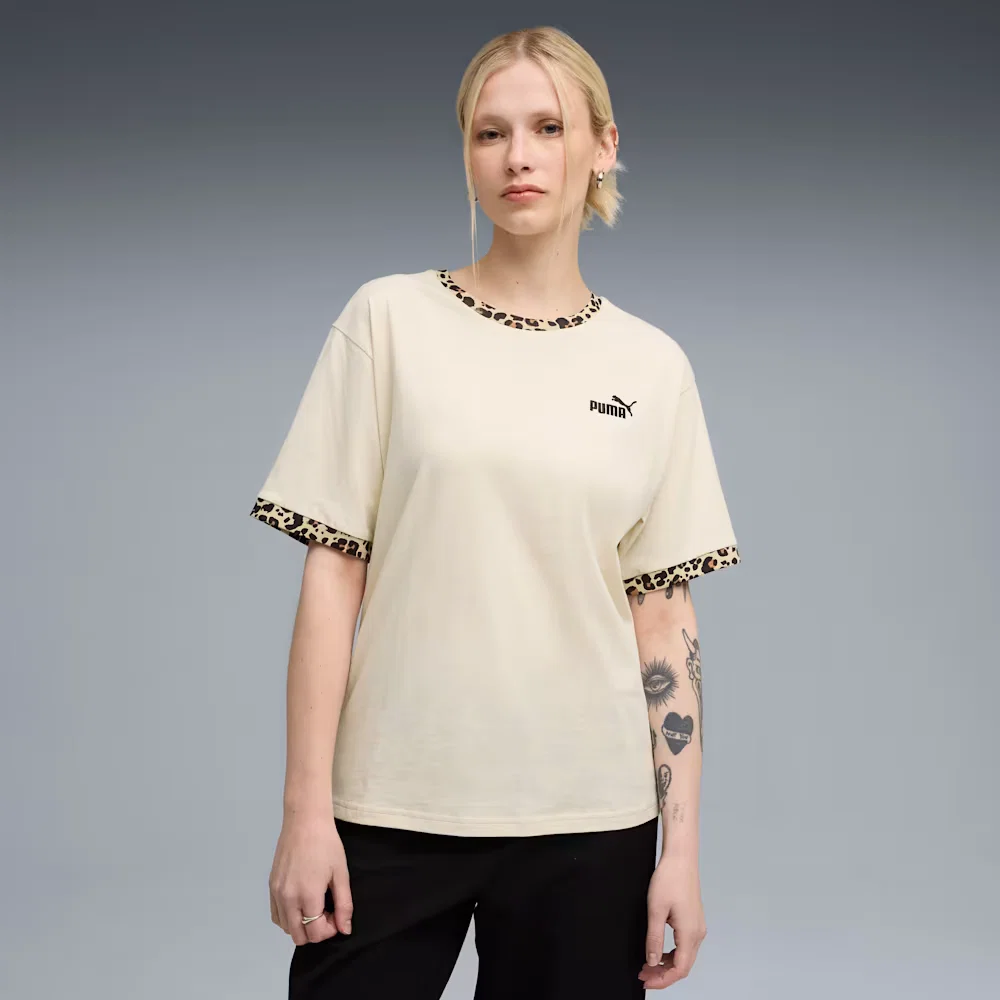 Camiseta Essentials Animal Print Relaxed Feminina — imagem 1