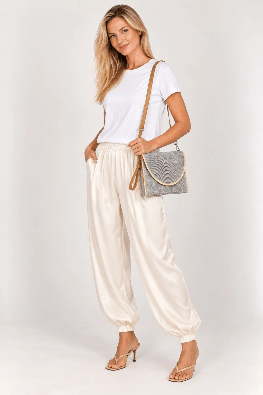 Bolsa Dois em Um Lurex - Prata