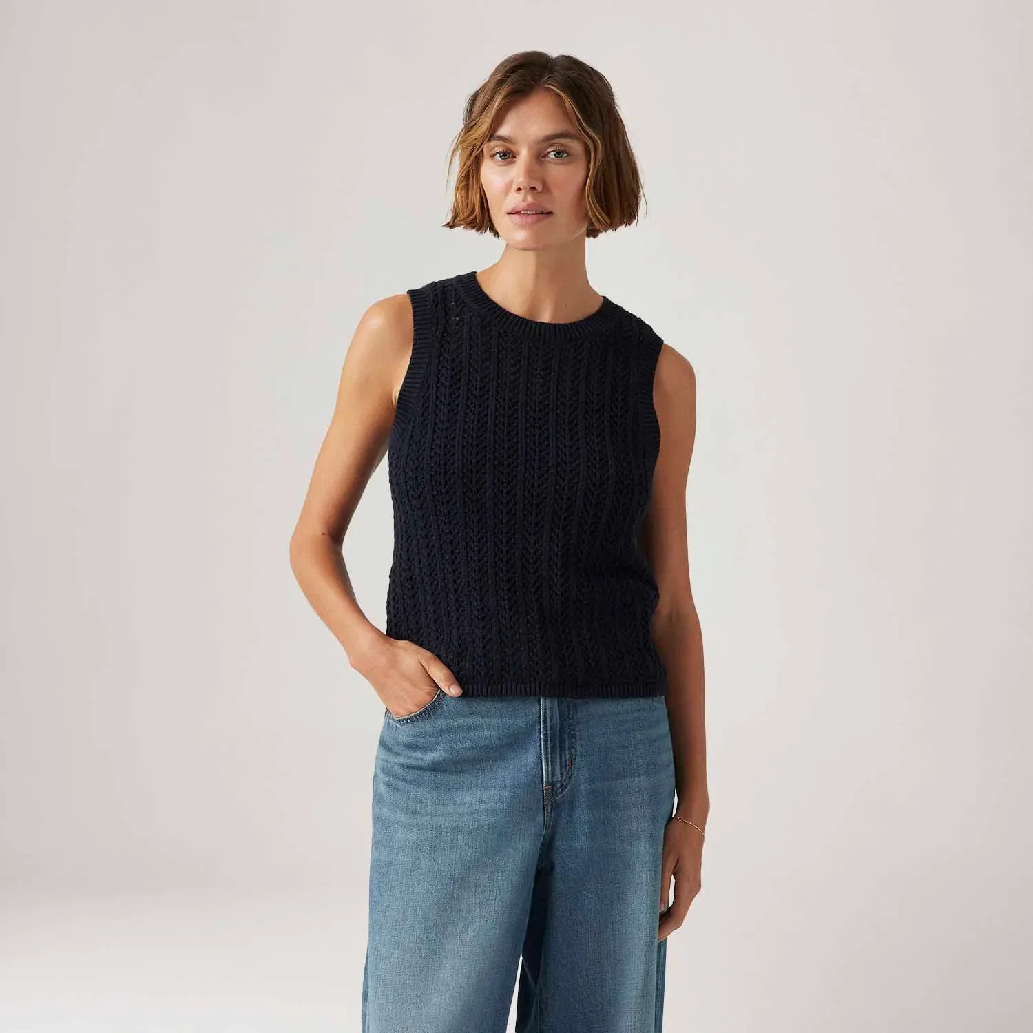 Regata Levi's® Sunrise Crochet Tank Preto Regata