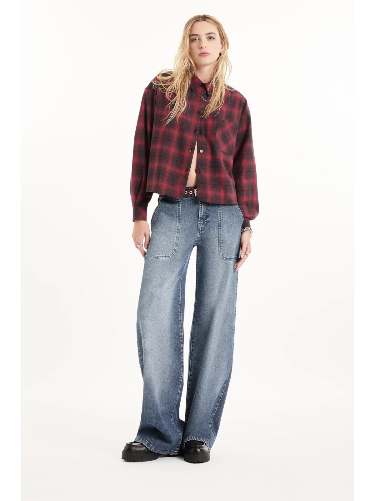 Calça Denim Wide Leg Lav.Medio — imagem 1
