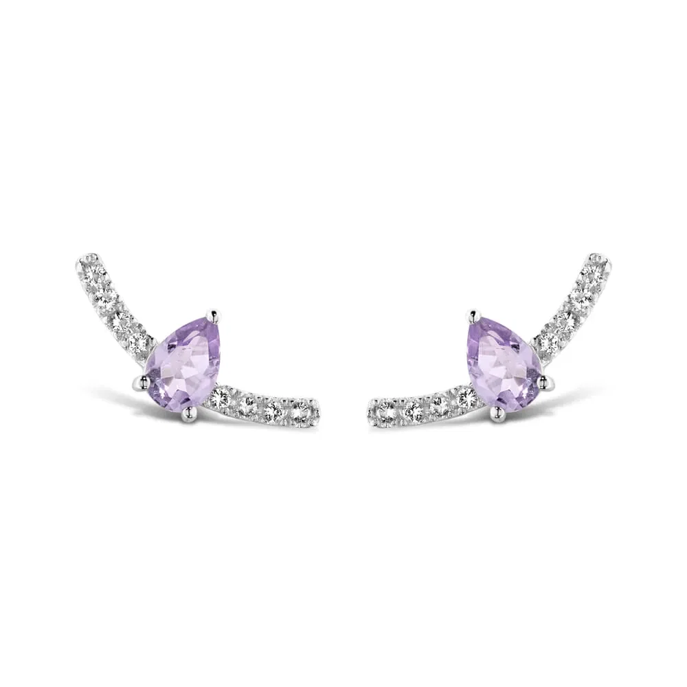 Brinco Ear Cuff Life Provence I Cravejado com Ametista e Topázio Incolor — imagem 1