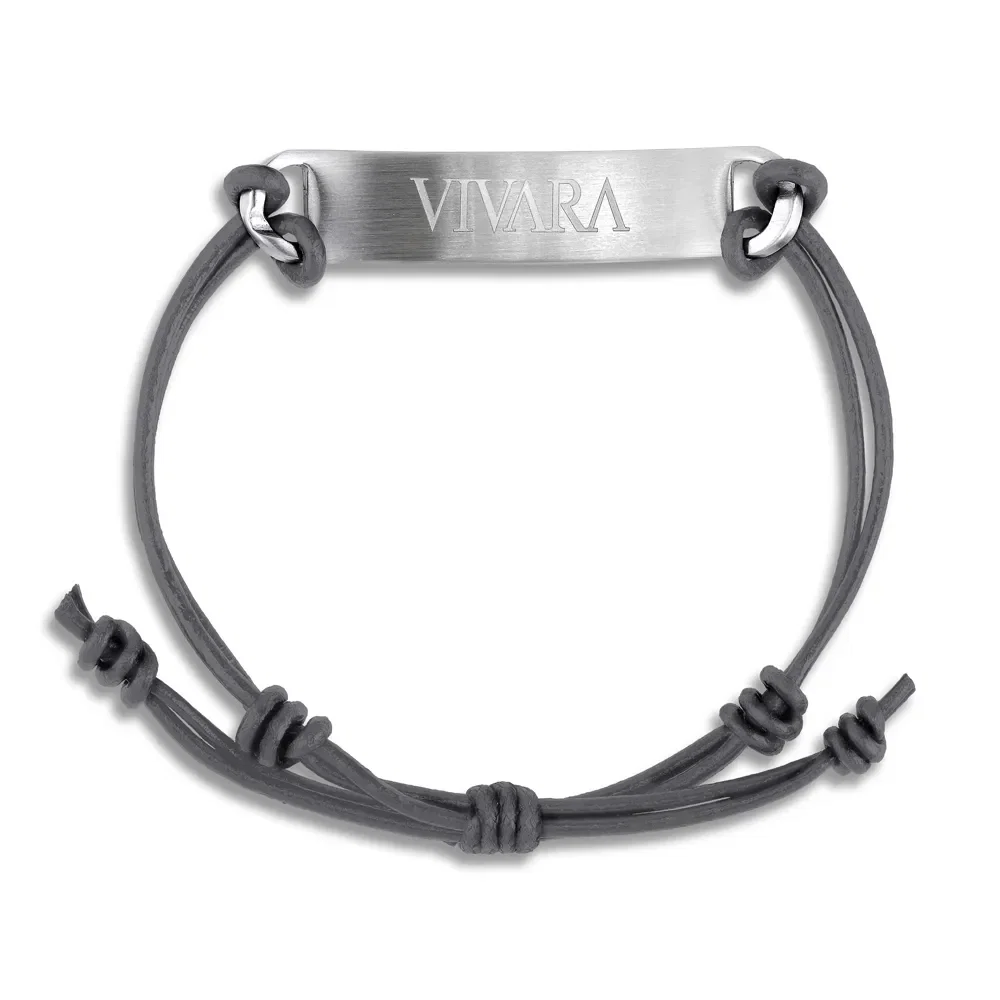 Pulseira Life Masculina Couro Cinza