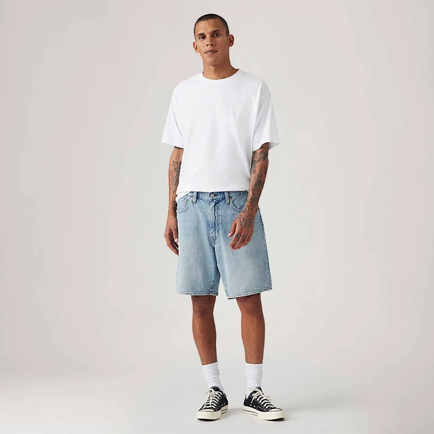 Bermuda Jeans Levi's® 468® Loose Lavagem Clara