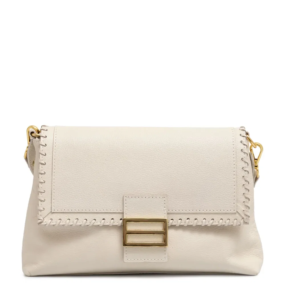 Bolsa Couro Enfeite Off White