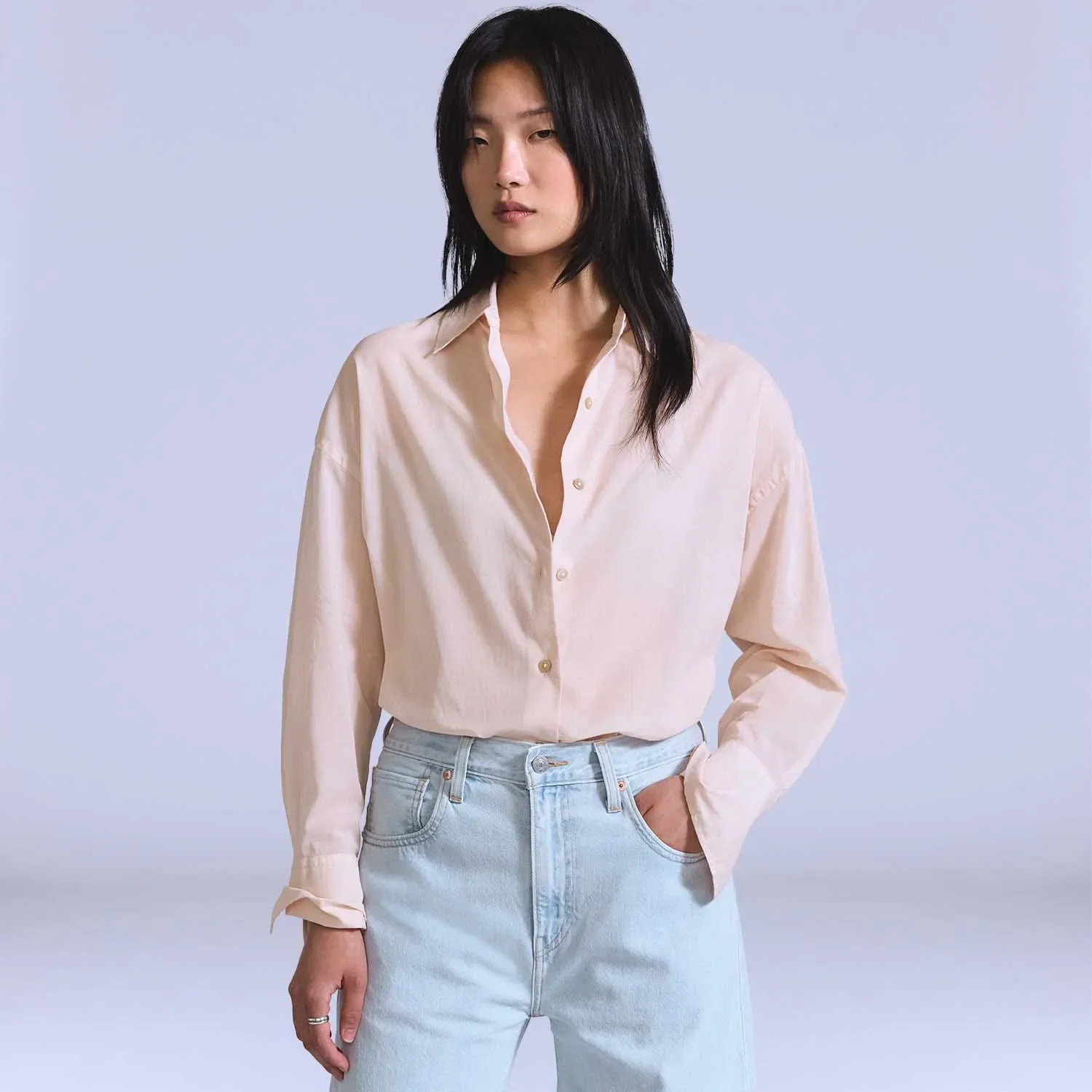 Camisa Levi's® Blue Tab Core Woven Rosa Claro Manga Longa — imagem 1