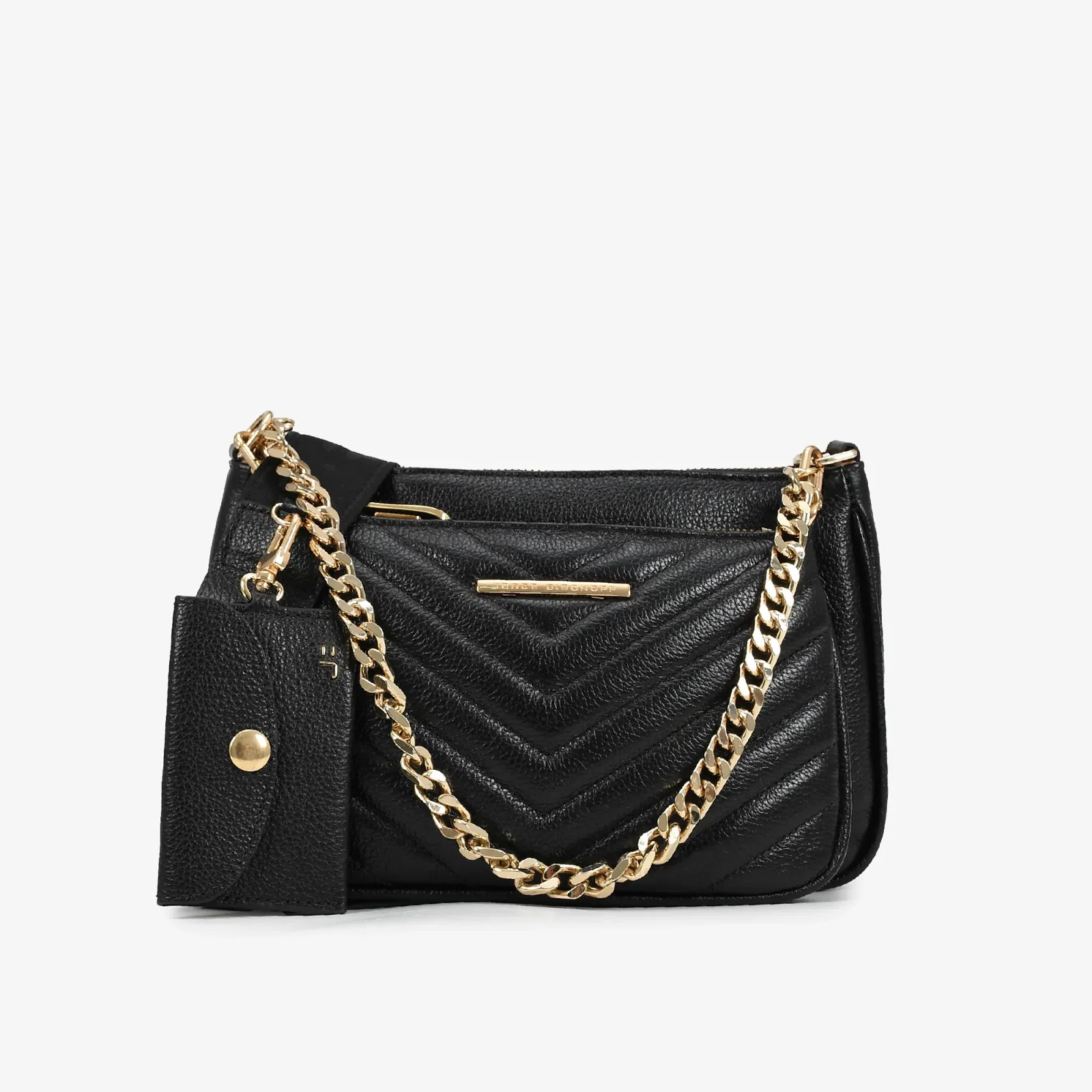 Bolsa Infinita Transversal Preto Couro — imagem 1