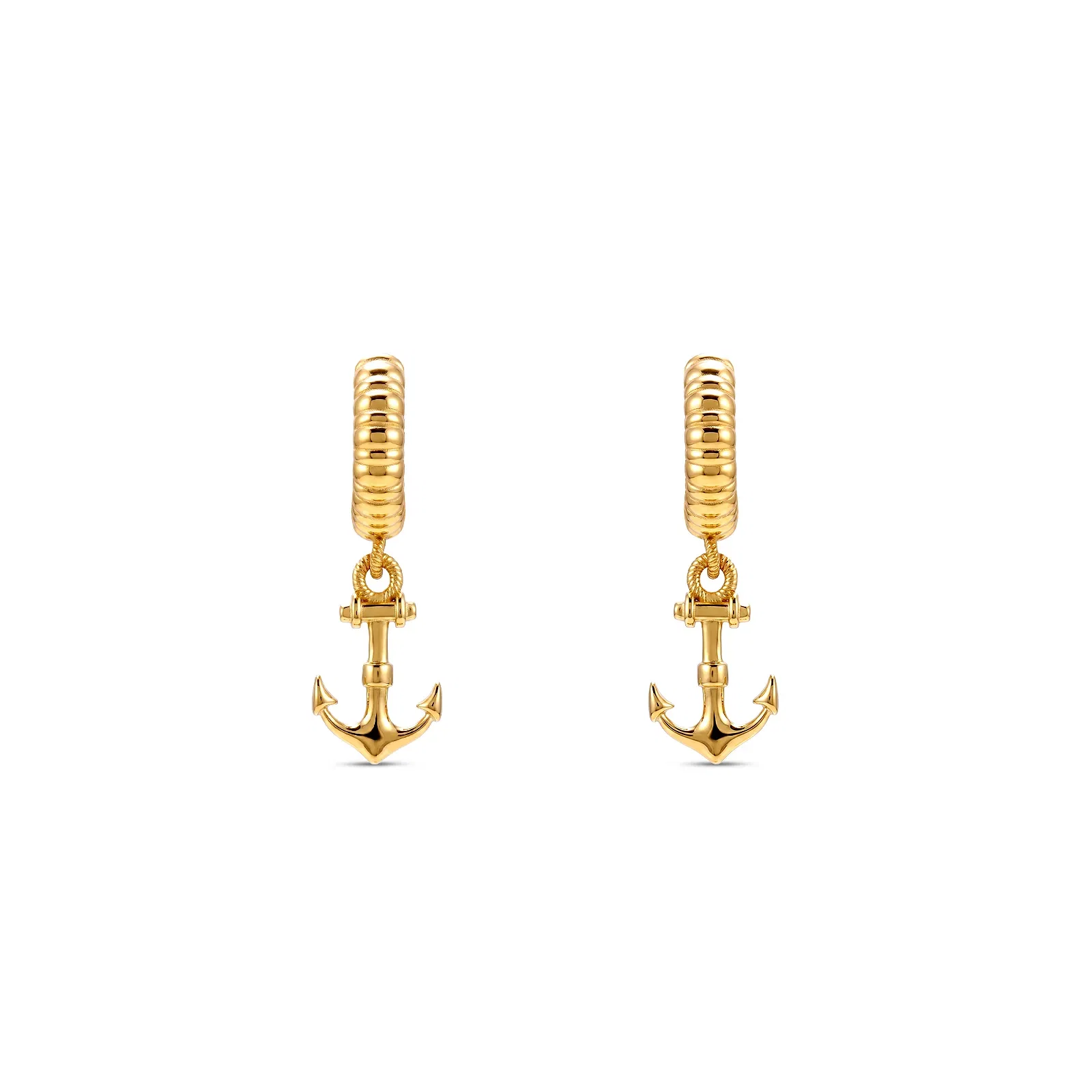 Argola Life Summer Ancora em Prata 925 com Banho de Ouro Amarelo 18k, 27mm — imagem 1