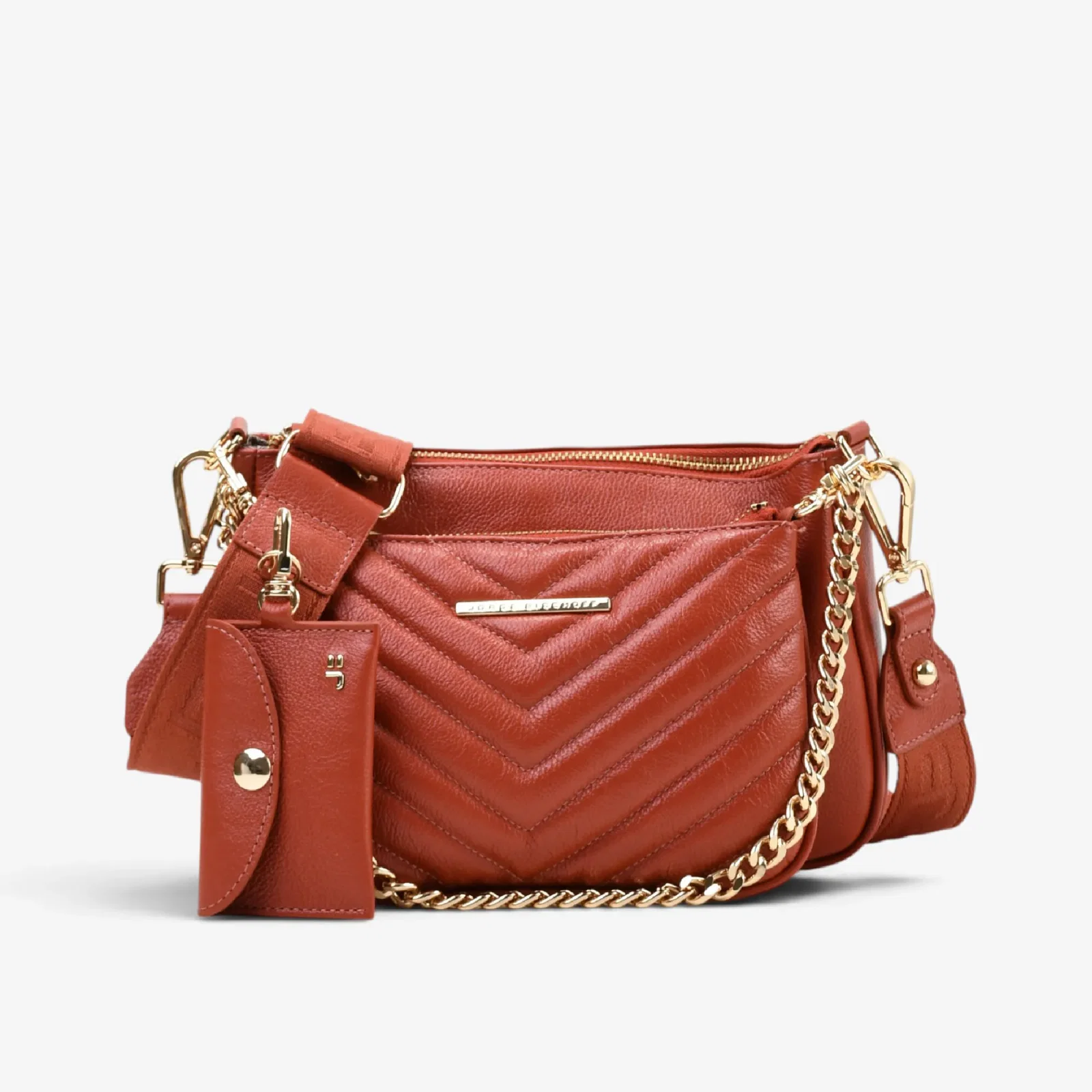 Bolsa Infinita Transversal Caramelo Argila Couro