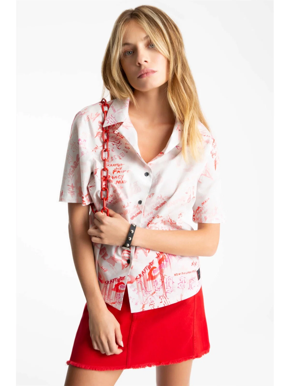 Blusa Water Lettering Americ Mc Vermelho — imagem 1