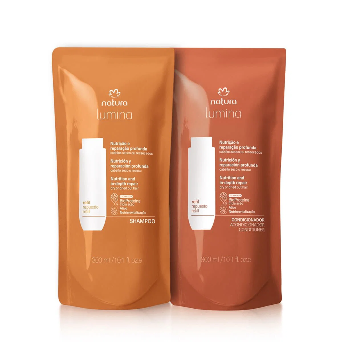 Kit Refis Shampoo e Condicionador Lumina Nutrição e Reparação Profunda