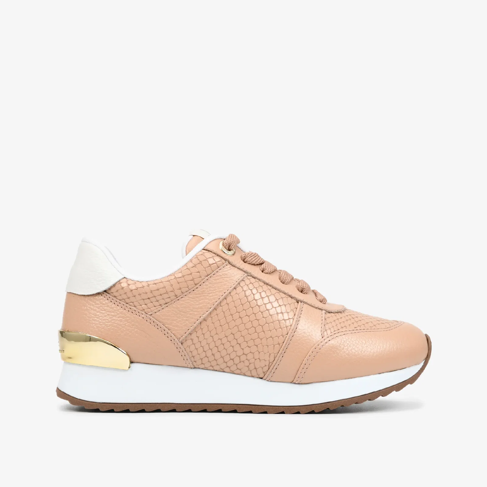 Tênis Jogger Nude Couro Snake — imagem 1