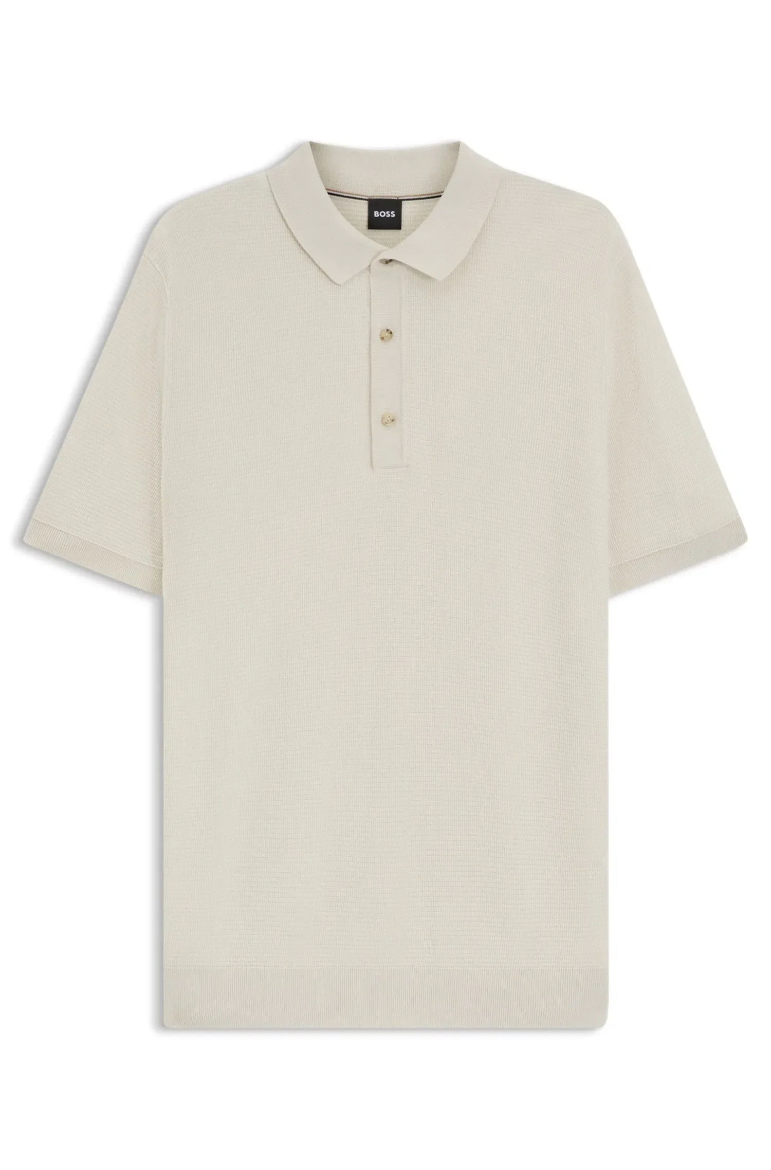 Polo Em Malha Regular Fit Misturado Com Algodão