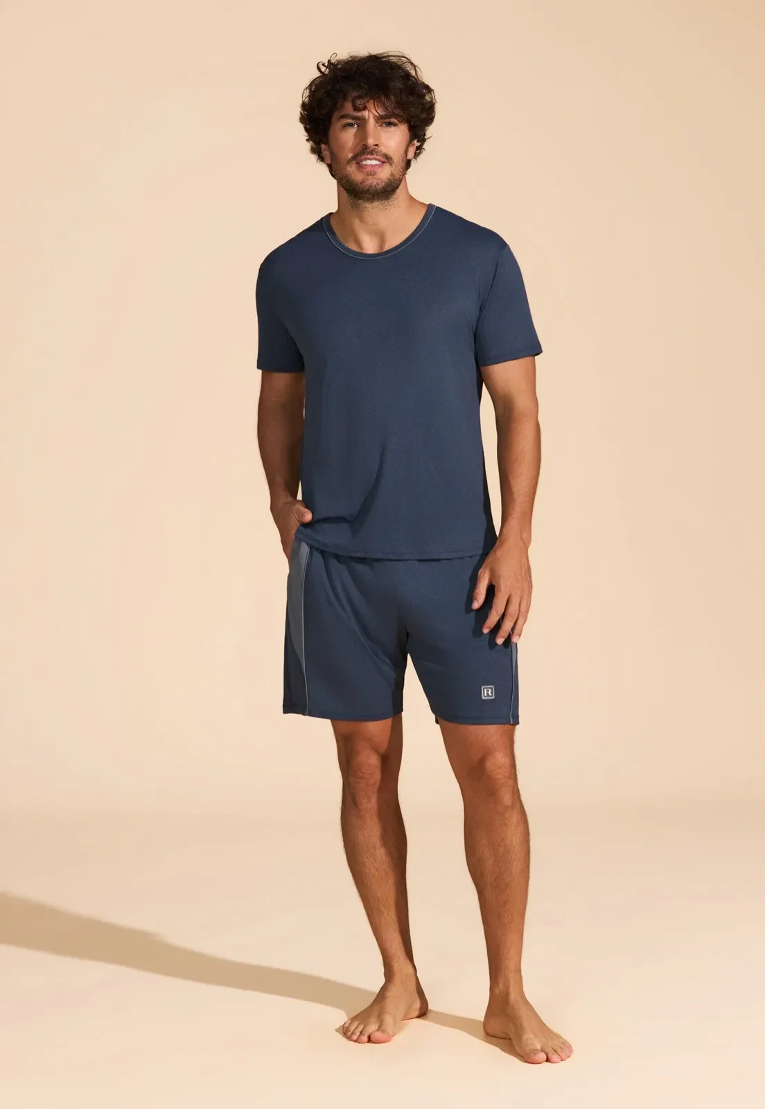 Pijama Manga Curta e Shorts de Microdry Recco