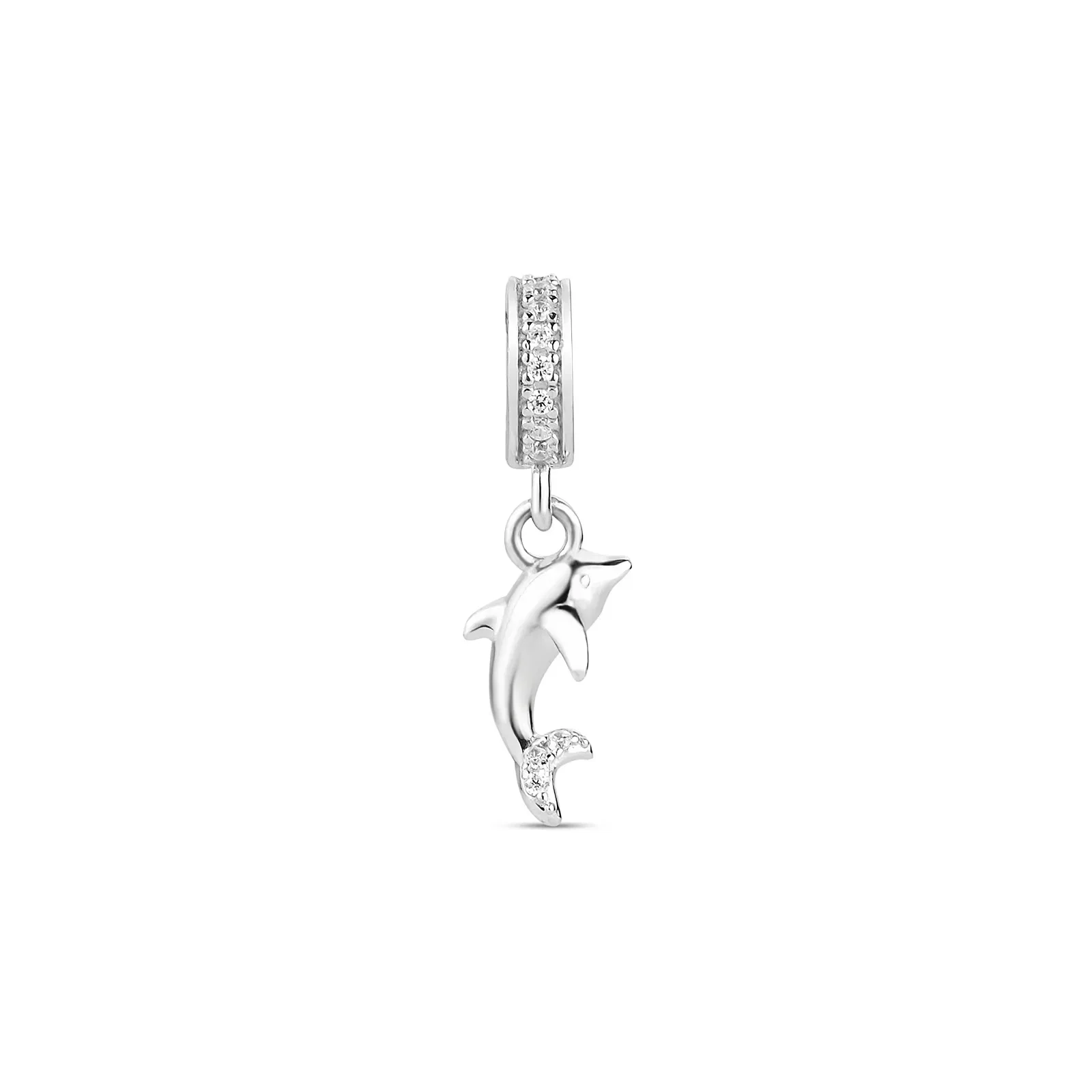 Pingente Life Animal Golfinho em Prata 925 com Pedras Incolores — imagem 1