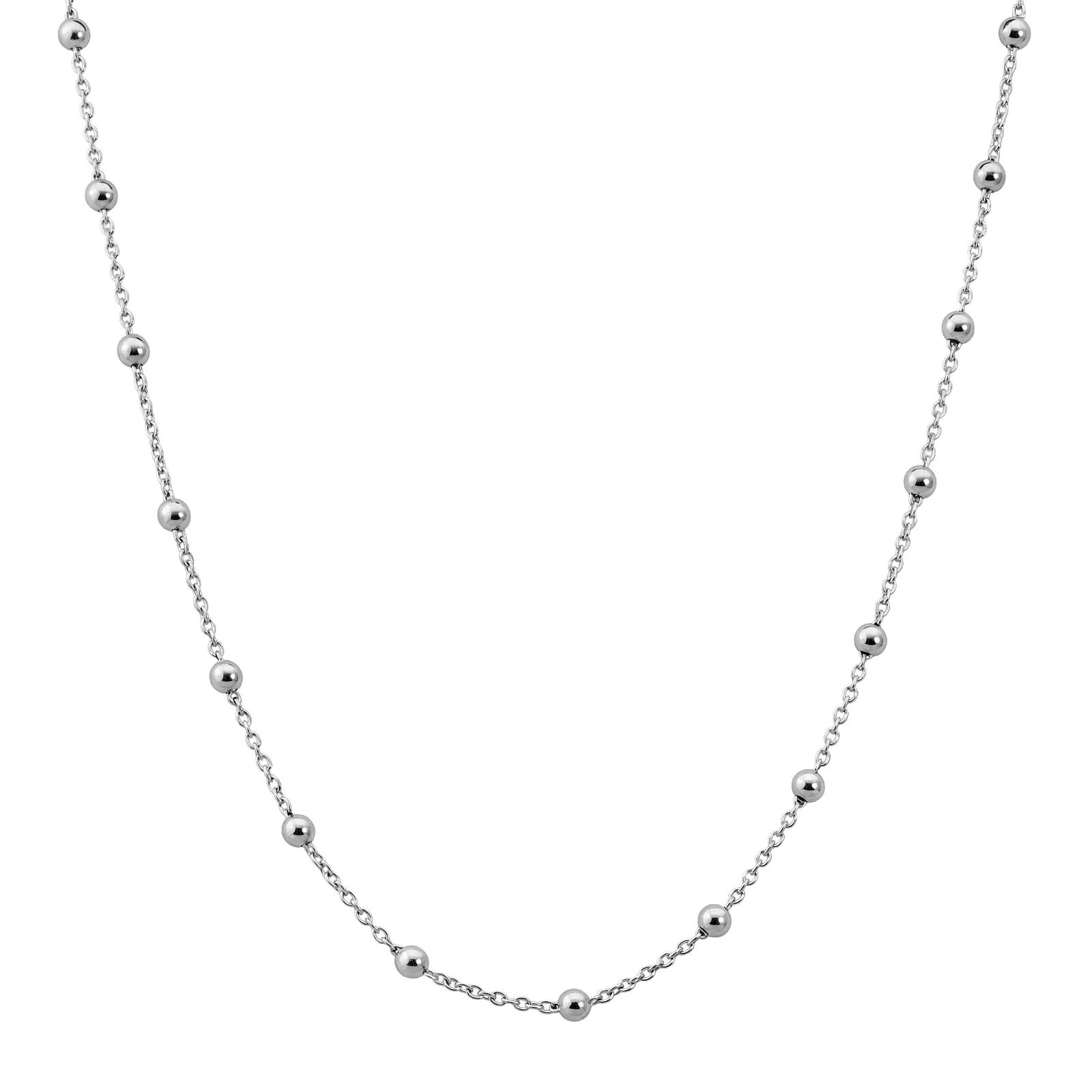 Corrente Life Cadeado com Bolinha em Prata 925, 45cm — imagem 1