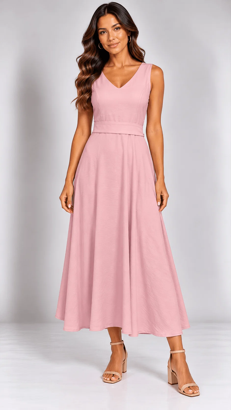 Vestido Detalhe Cinto Faixa - Rosa