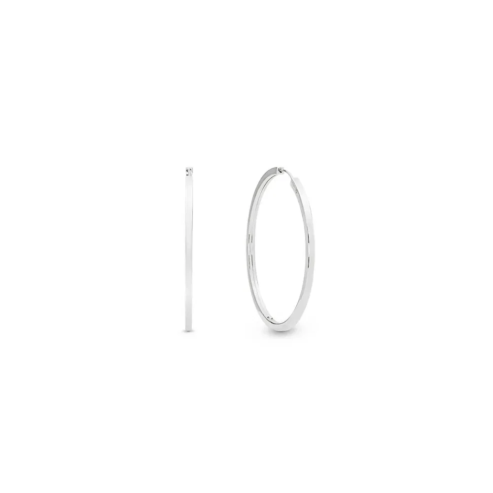 Argola Redonda em Ouro Branco 18k, 18mm