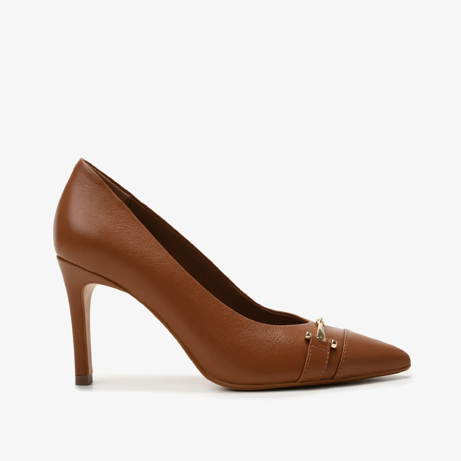 Scarpin Caramelo Mascavo Couro — imagem 1