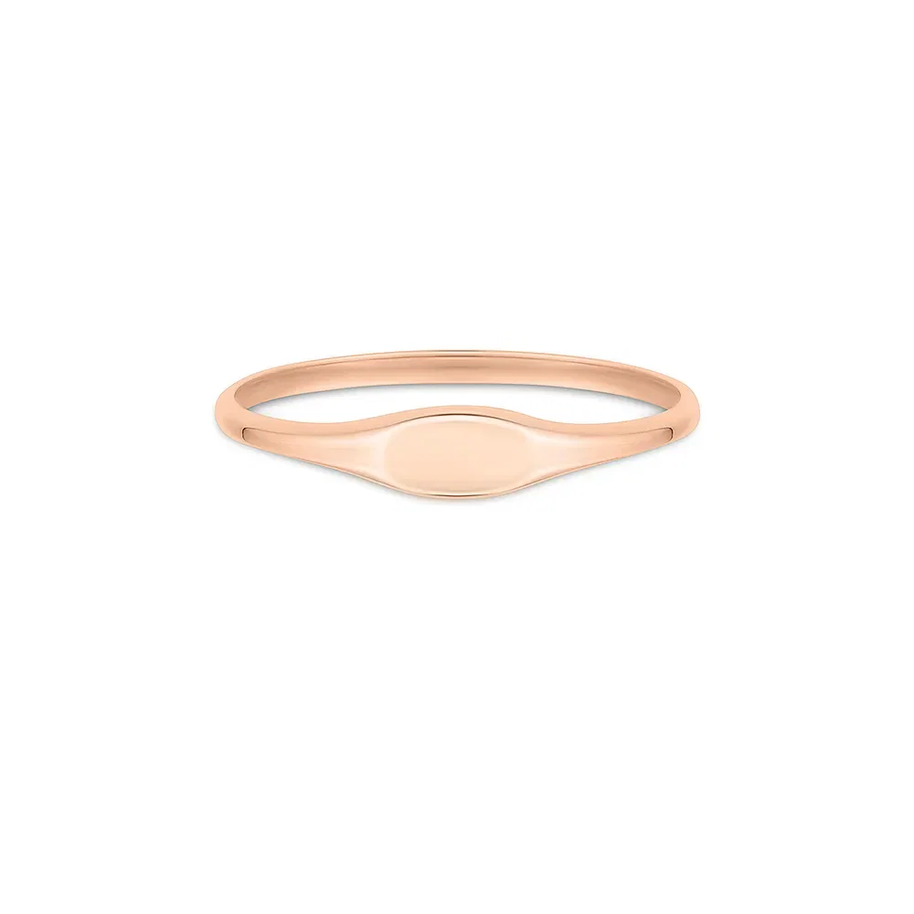 Anel Signet Personalizável em Ouro Rosé 18k
