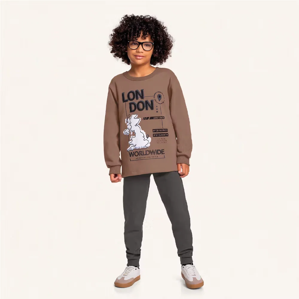 Conjunto blusão e calça em moletom london