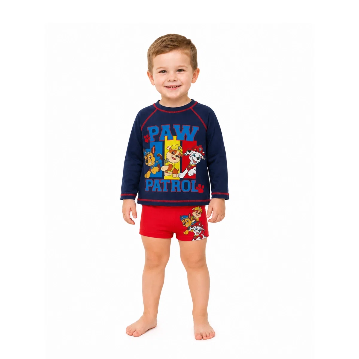 Conjunto Praia Lycra Toddler Patrulha Canina Proteção Uv 50+ Tip Top