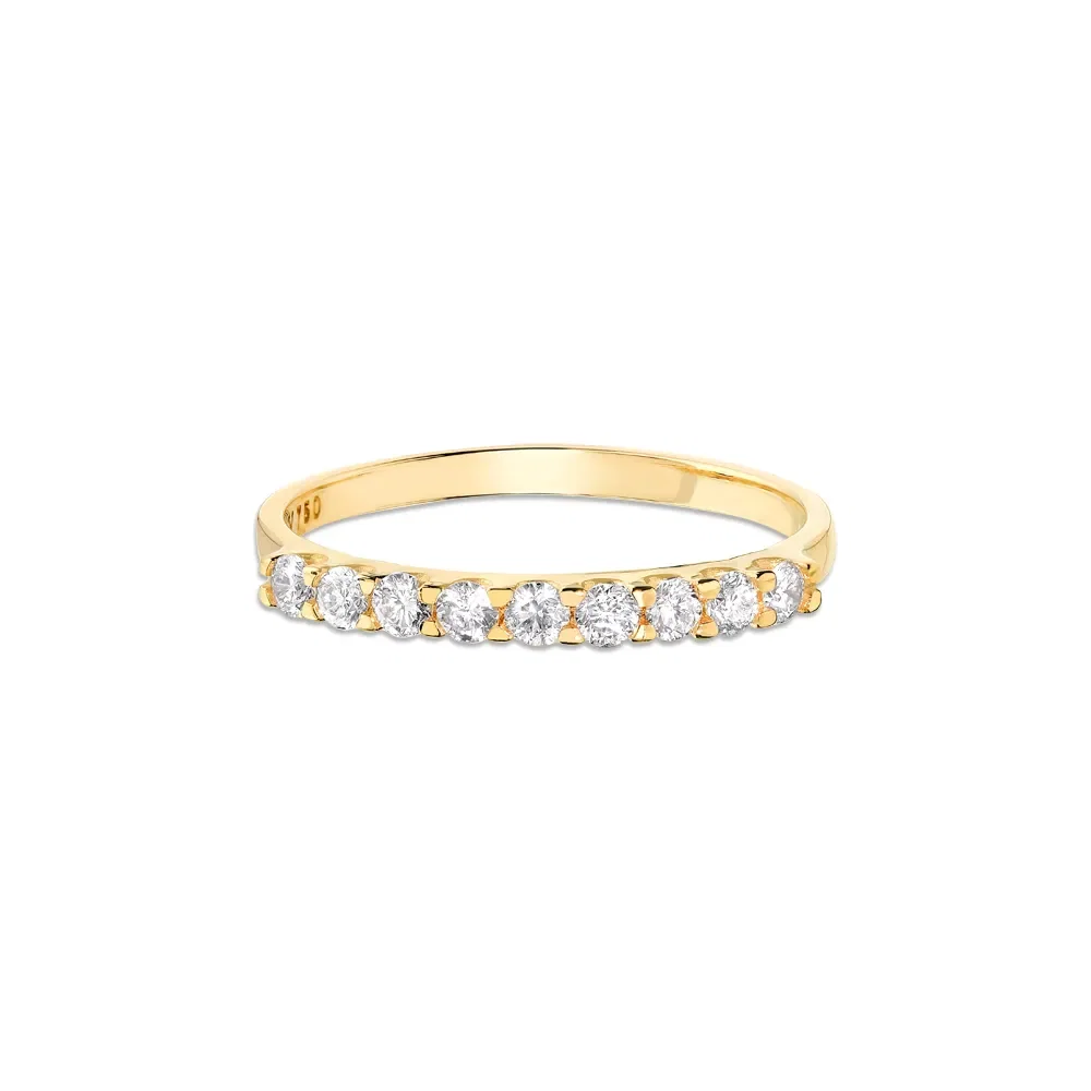 Meia Aliança Eternity em Ouro Amarelo 18k com Diamantes 0,31 ct — imagem 1