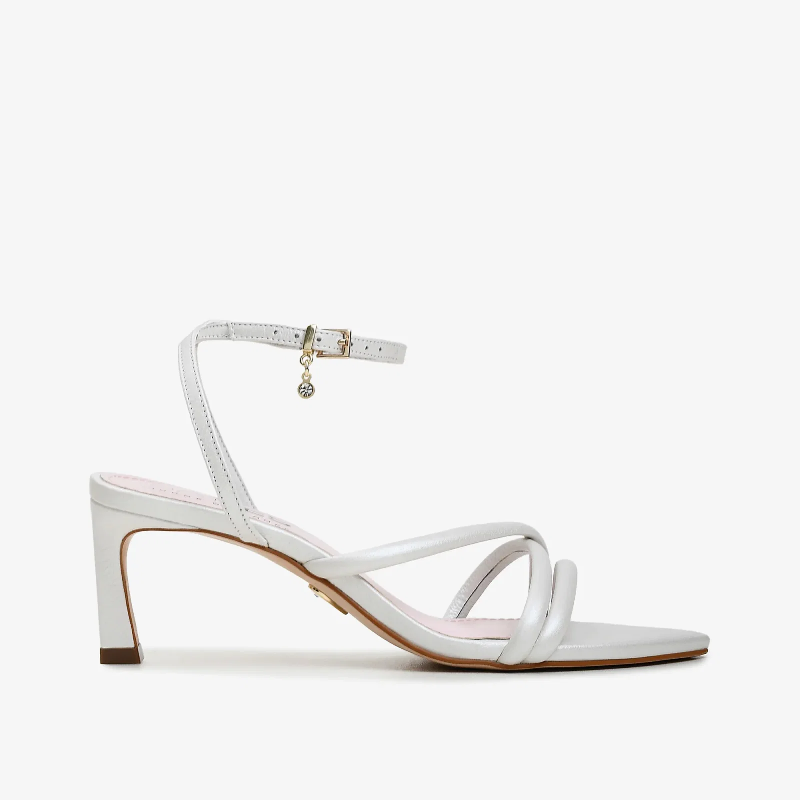 Sandália Branco Say Yes Couro Acetinado — imagem 1