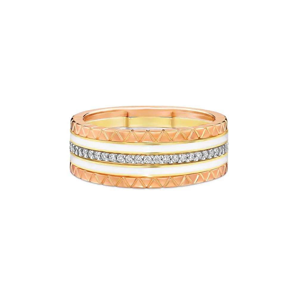Anel Icona em Ouro Amarelo, Ouro Branco e Ouro Rosé 18k com Diamantes — imagem 1