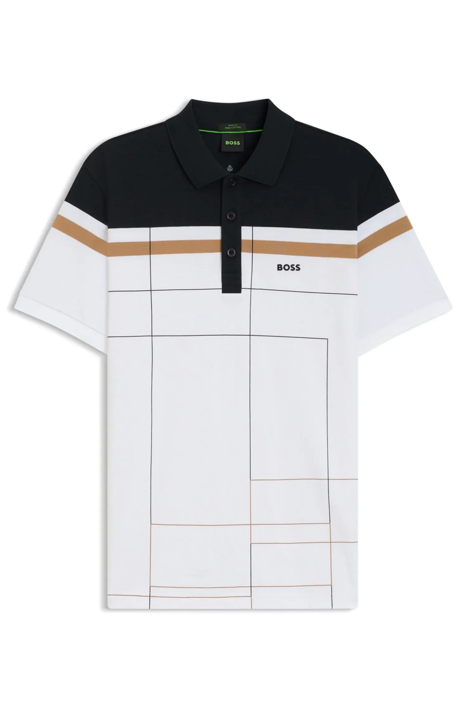Polo Slim Fit Em Algodão Elástico De Secagem Rápida