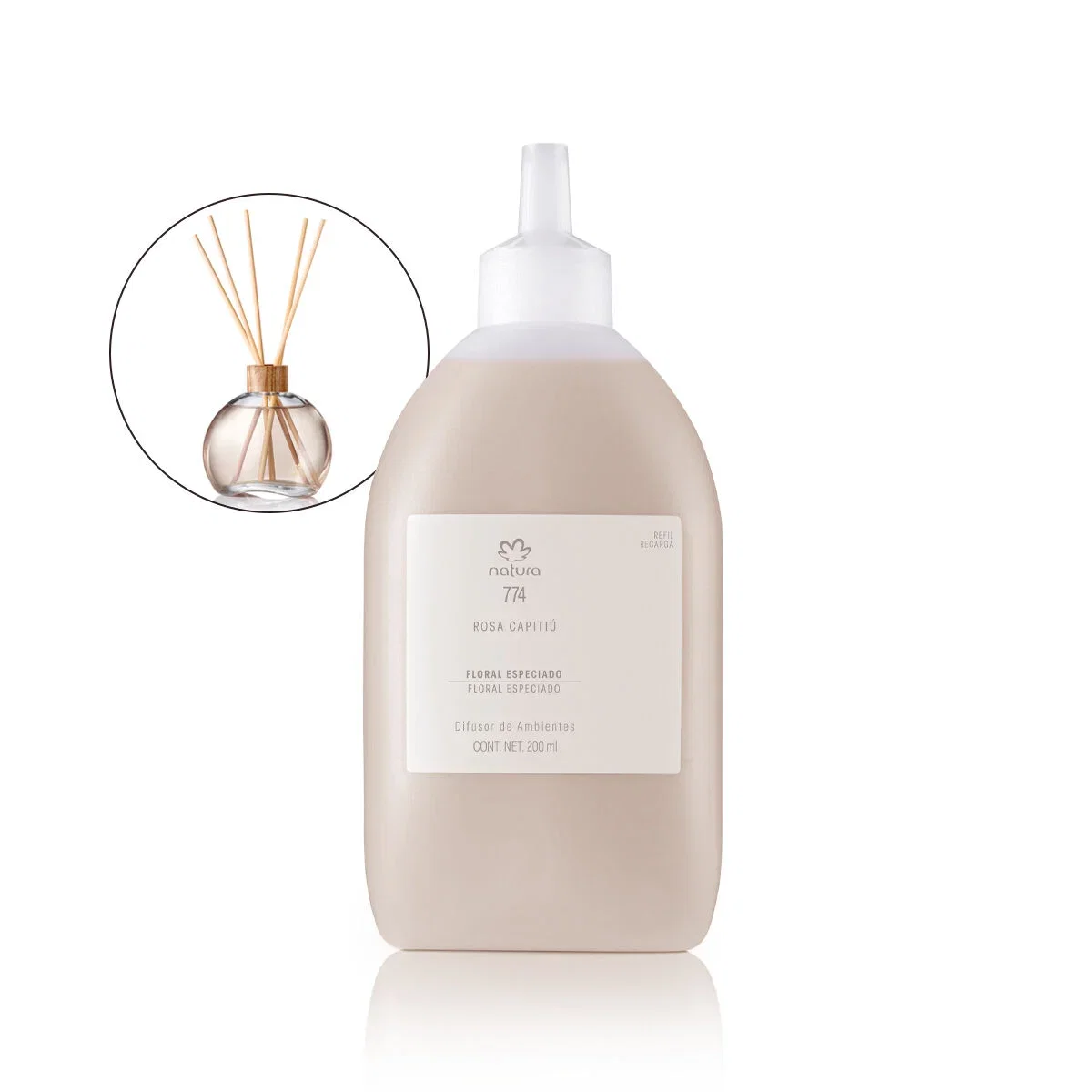 Refil Difusor Natura 774 Rosa Capitiú 200 ml sem vareta