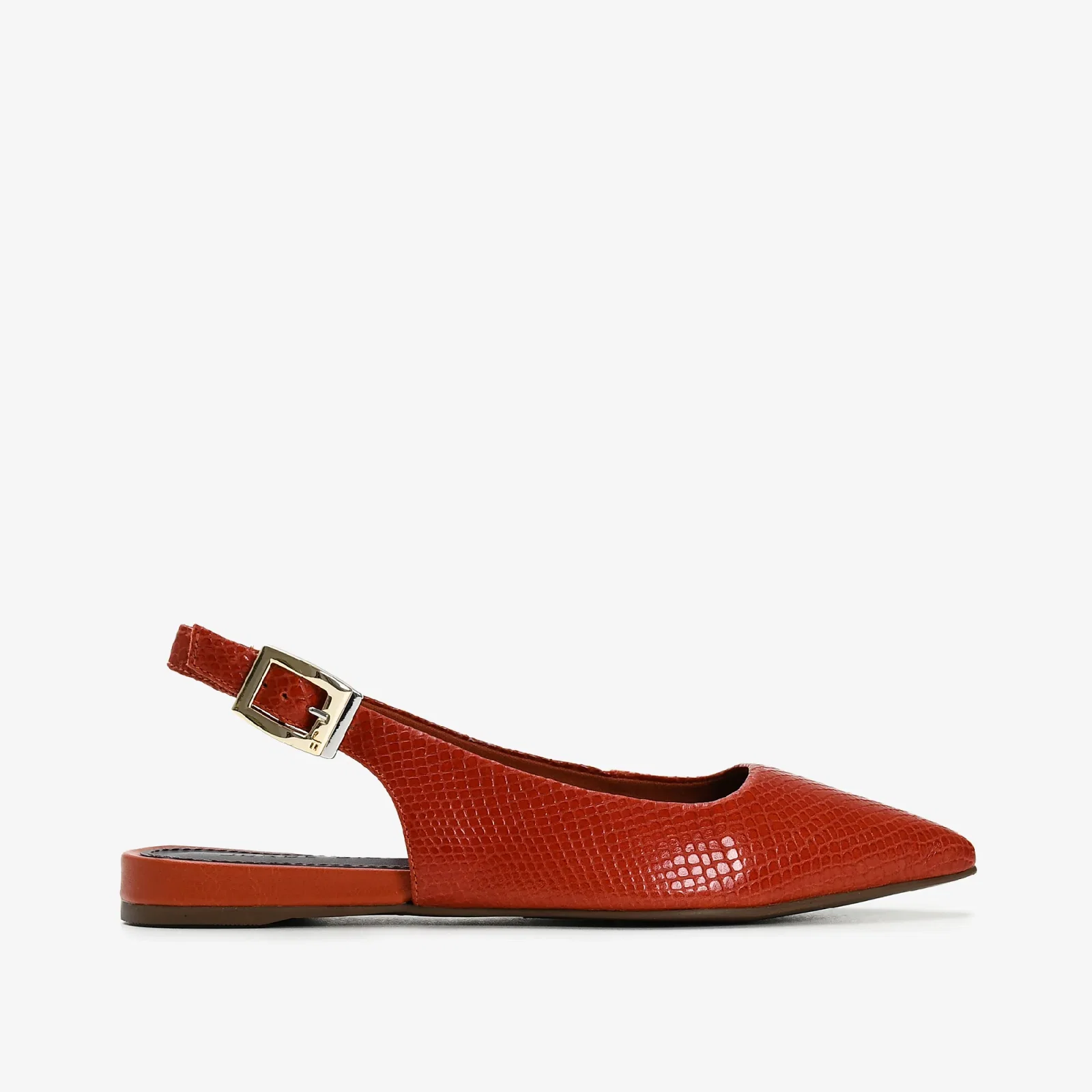 Slingback Caramelo Andina Snake Couro — imagem 1