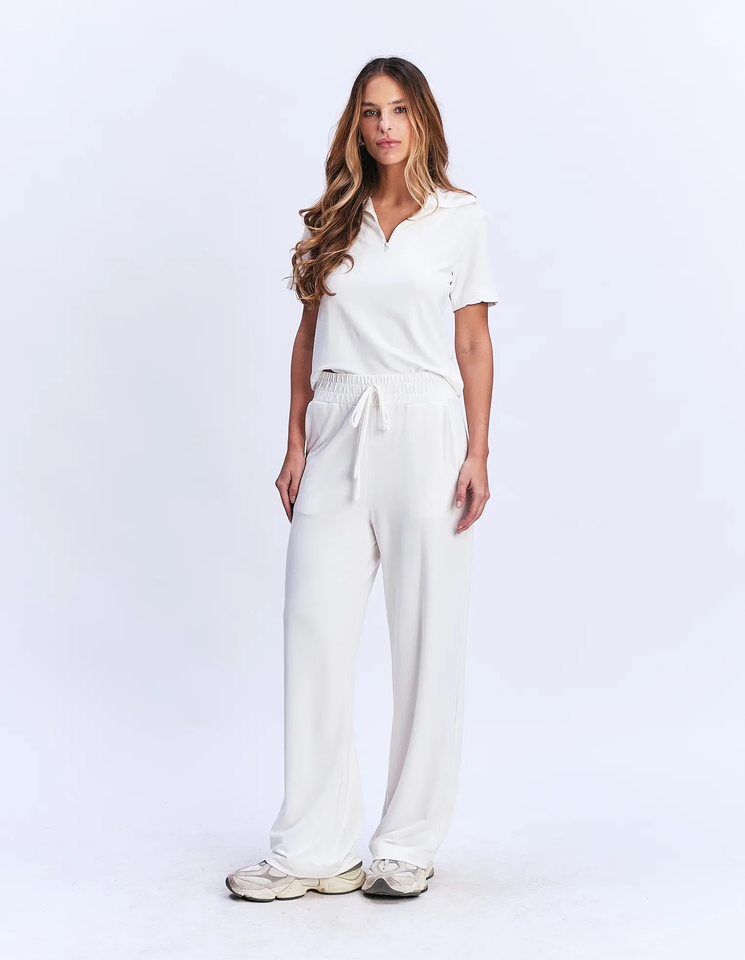 Calça Pantalona Cós Elástico - Branco