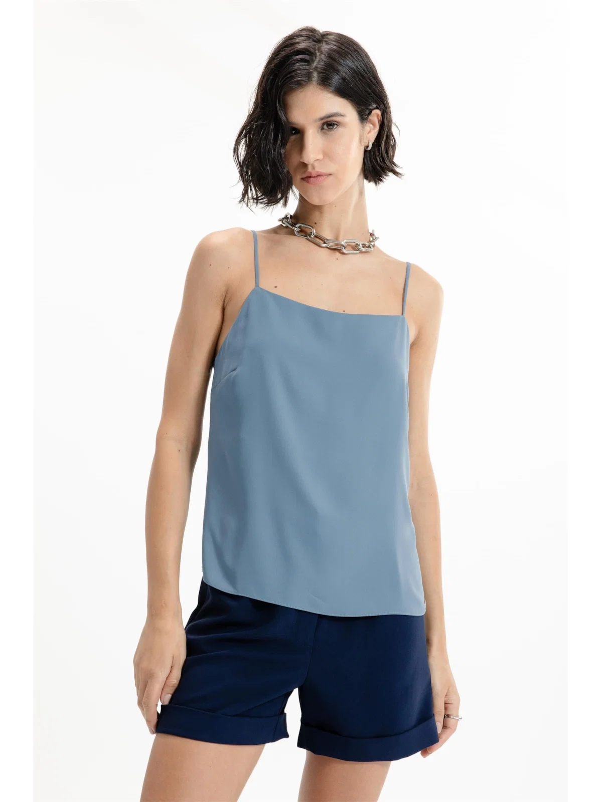 Regata Back Strappy Azul Seco