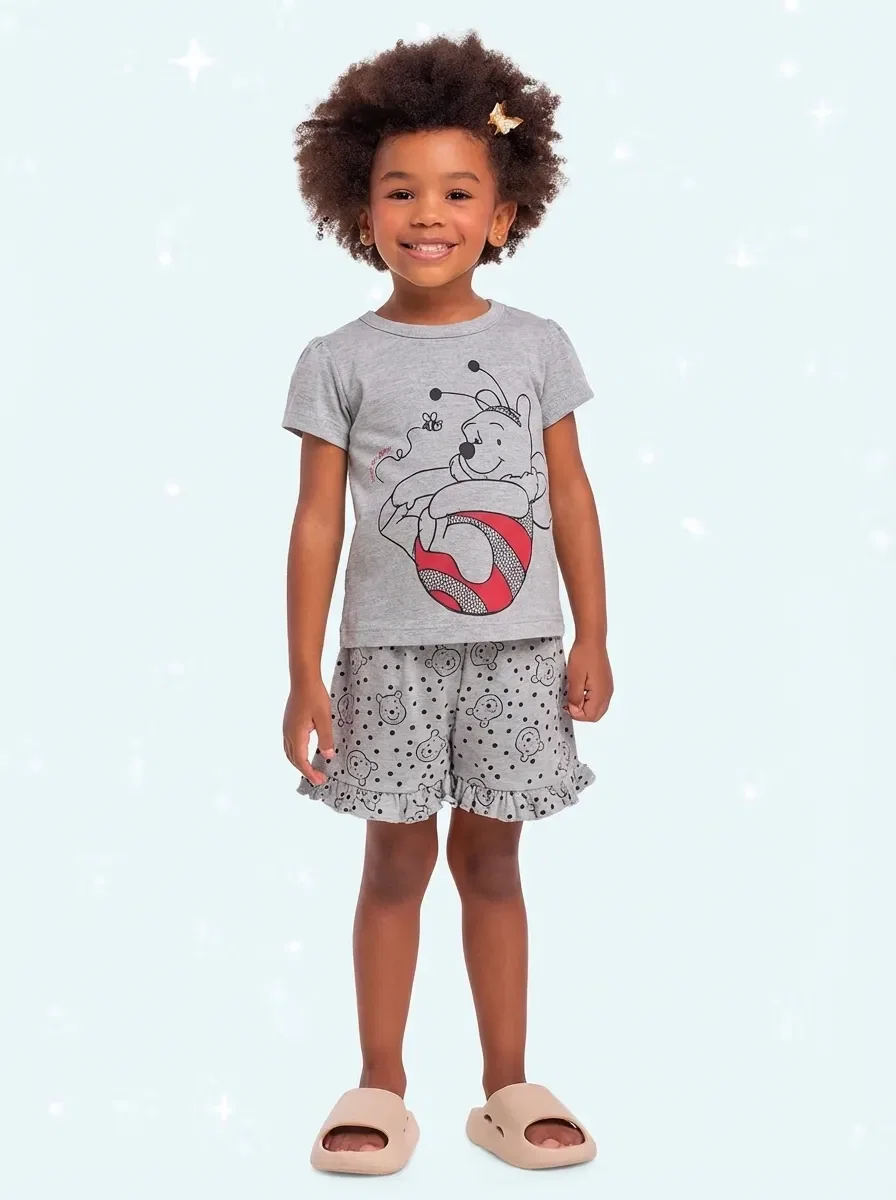 Conjunto pijama blusa e short Ursinho Pooh — imagem 1
