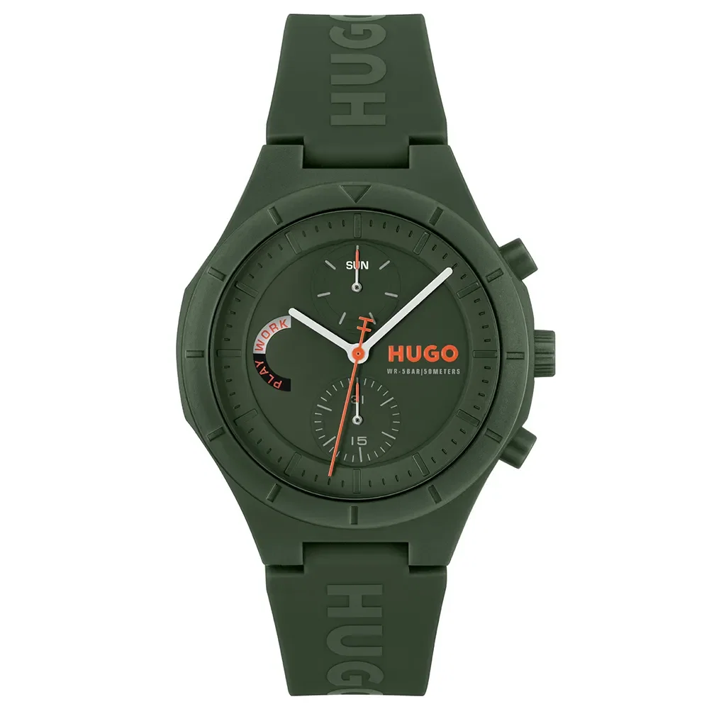 Relógio Hugo Masculino Borracha Verde 1530403
