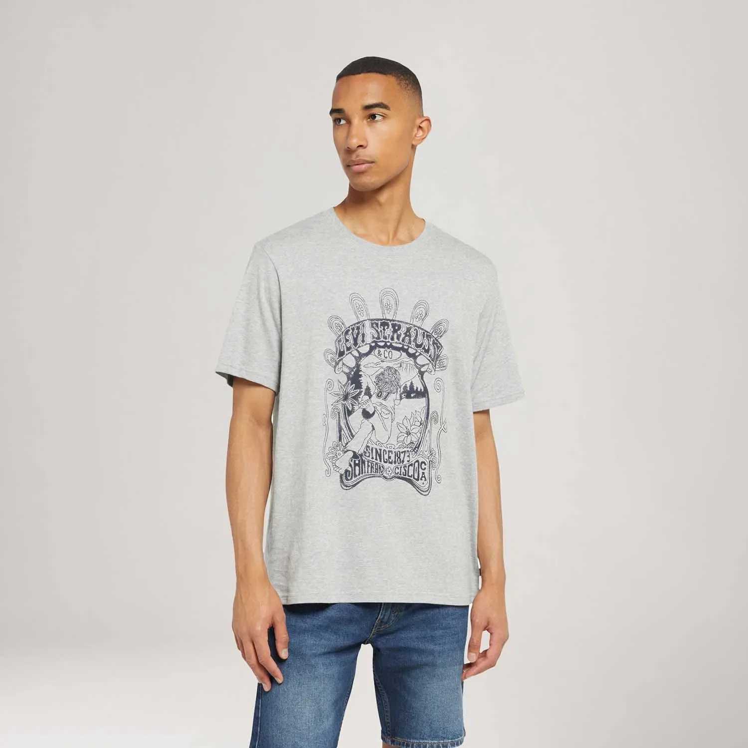 Camiseta Levi's® Relaxed Fit Cinza Manga Curta — imagem 1