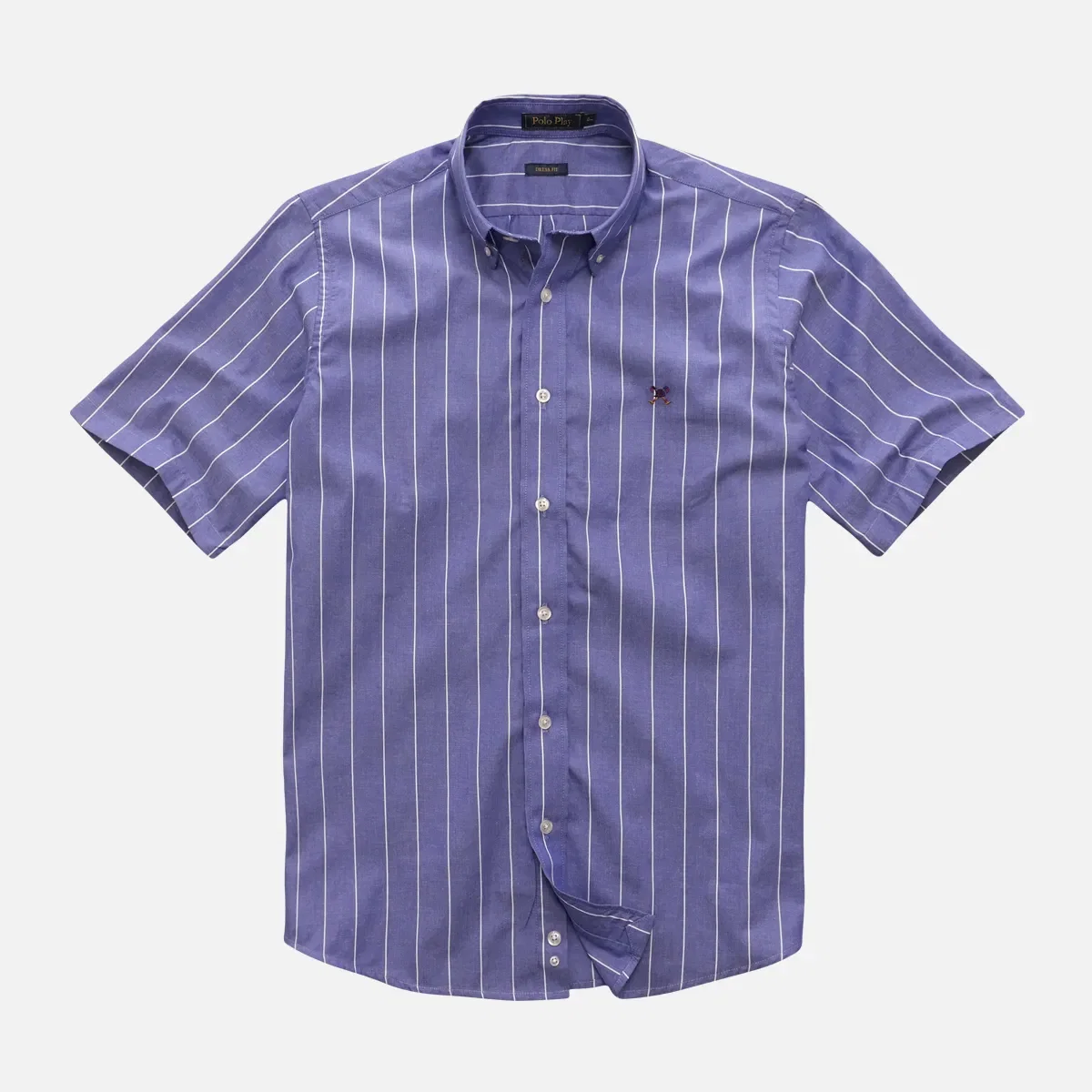 Camisa Dress Button-Down Manga Curta Sem Bolso
