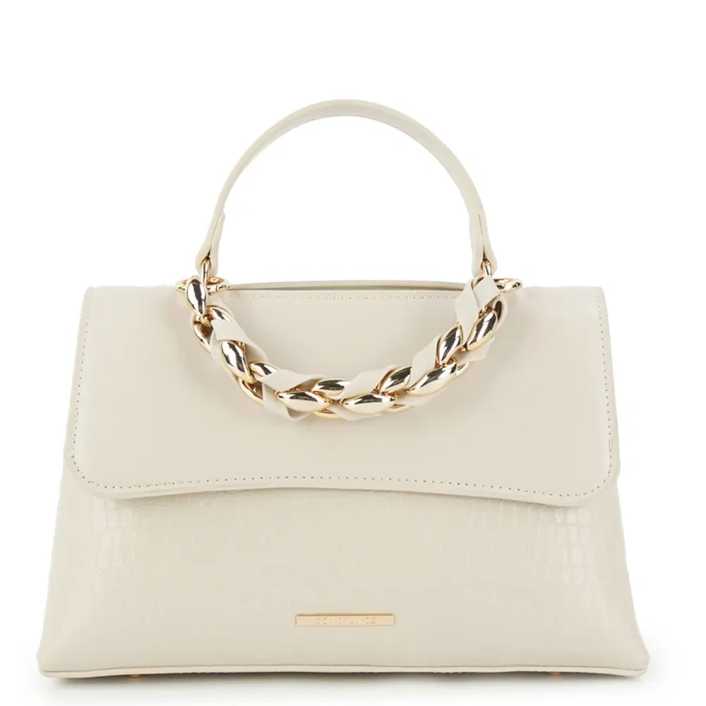 Bolsa Tiracolo Croco Off White