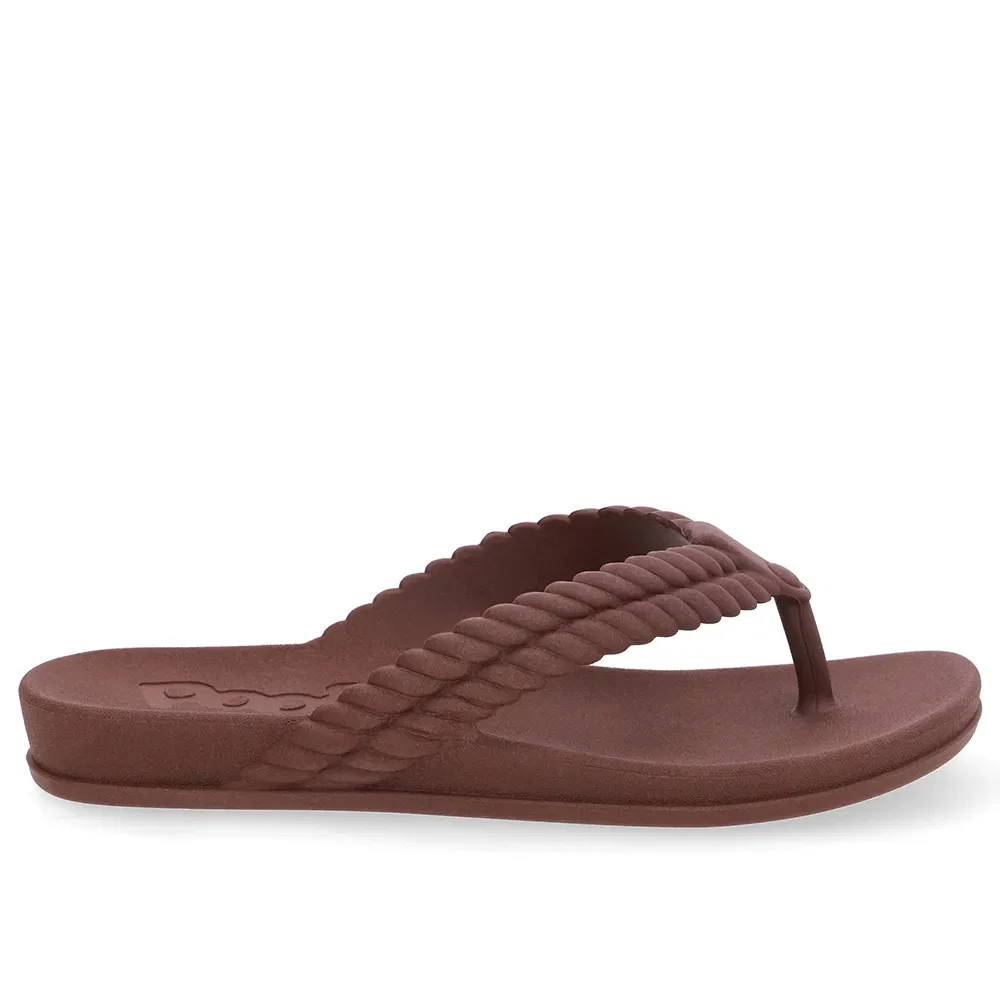 Chinelo Marrom Poofy Tira Trabalhada — imagem 1