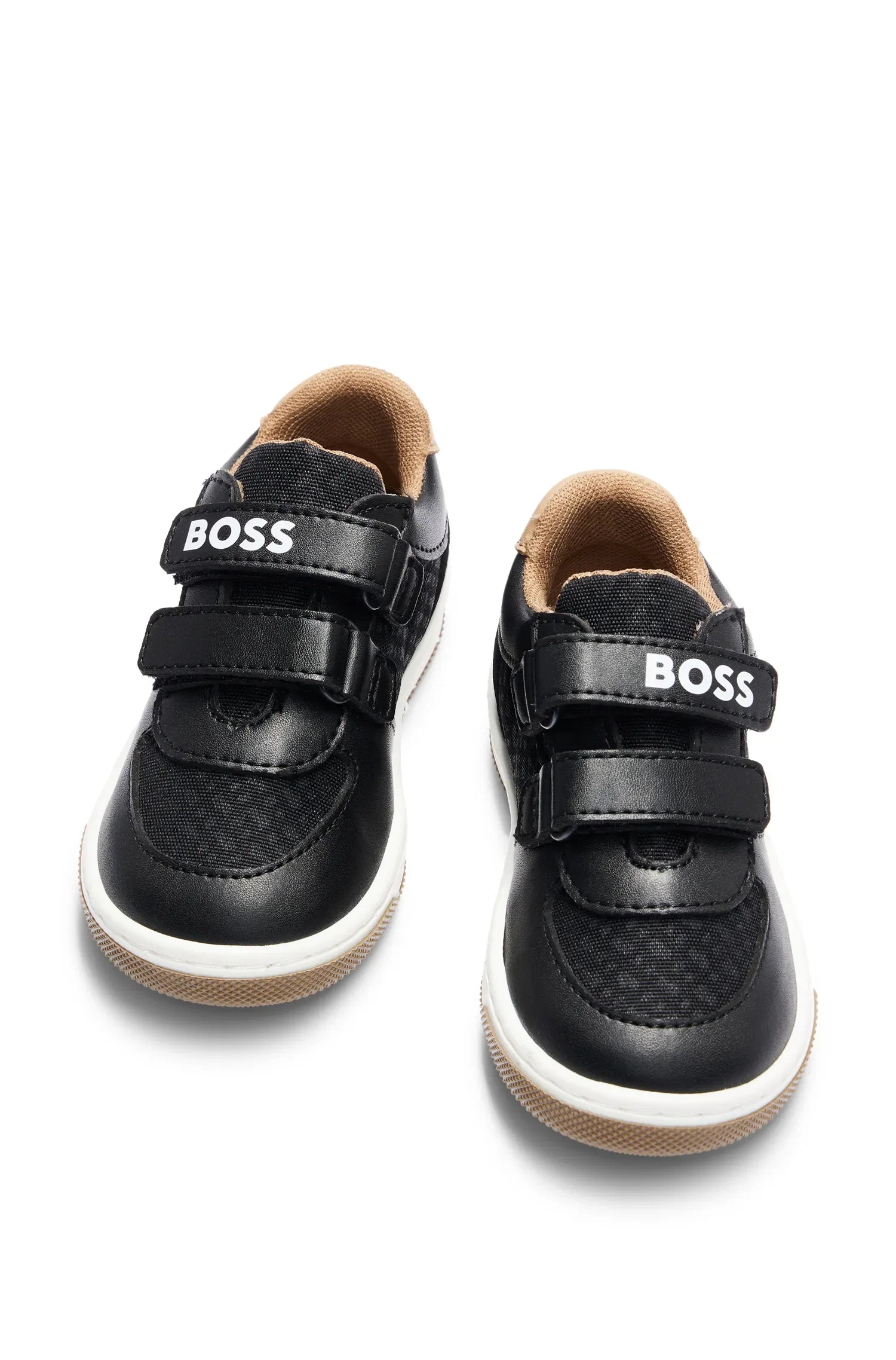 Tênis Infantil Com Estampa De Monograma E Fecho De Velcro